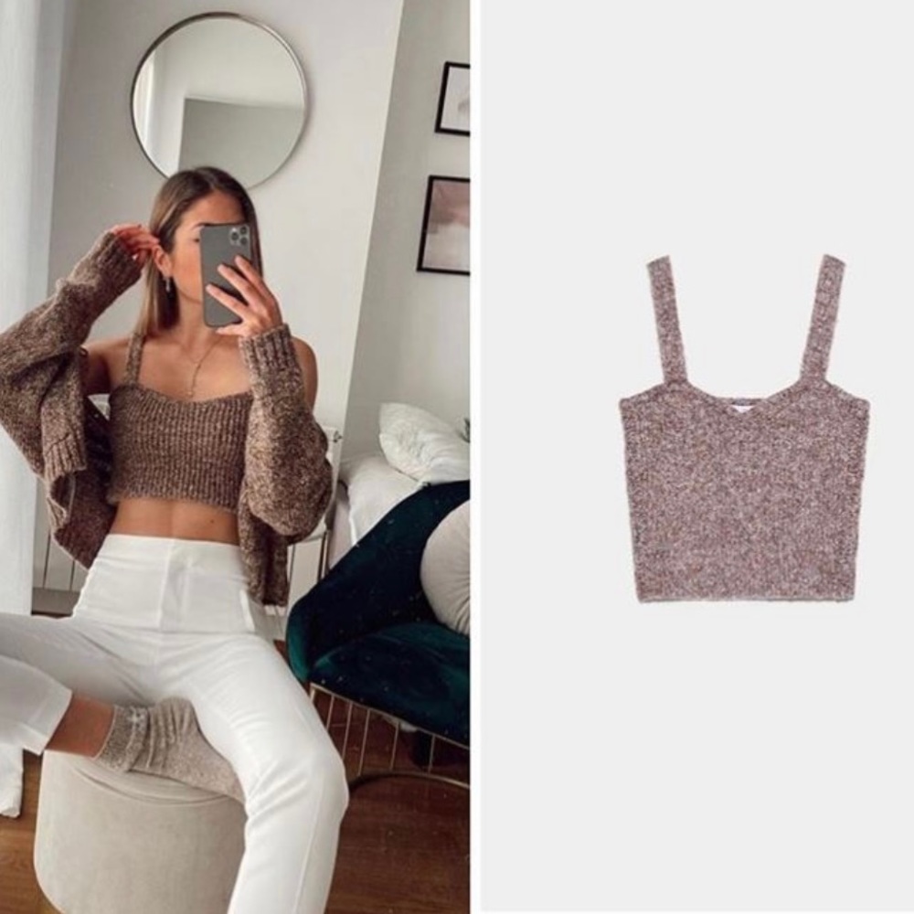 NWOT Zara knitted crop top